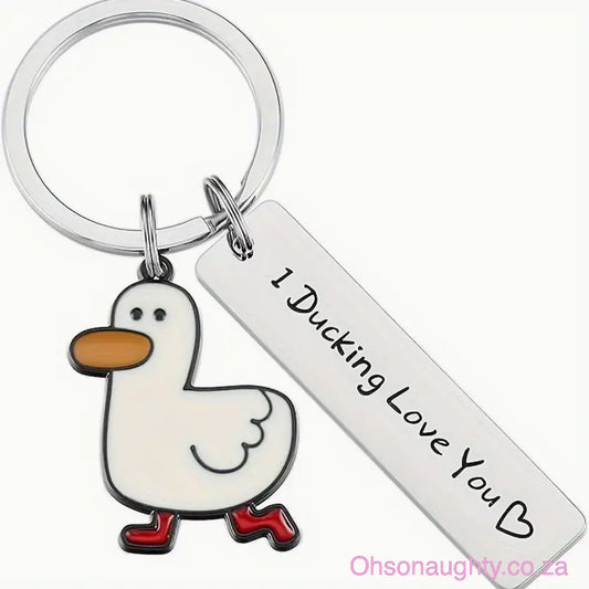 I Ducking Love You Cute Duck Pun Keychain|Ohsonaughty