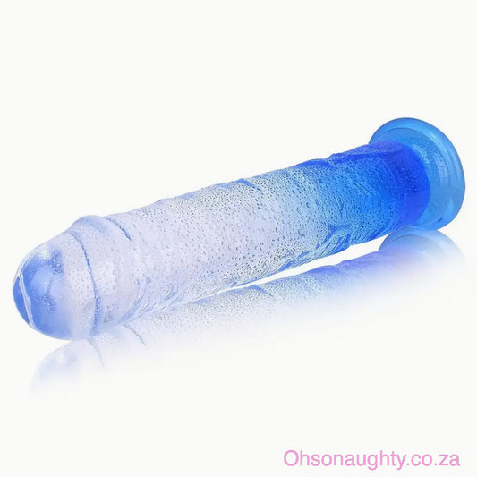 Blue/Transparent Dual-Tone Crystal Dildo|Ohsonaughty